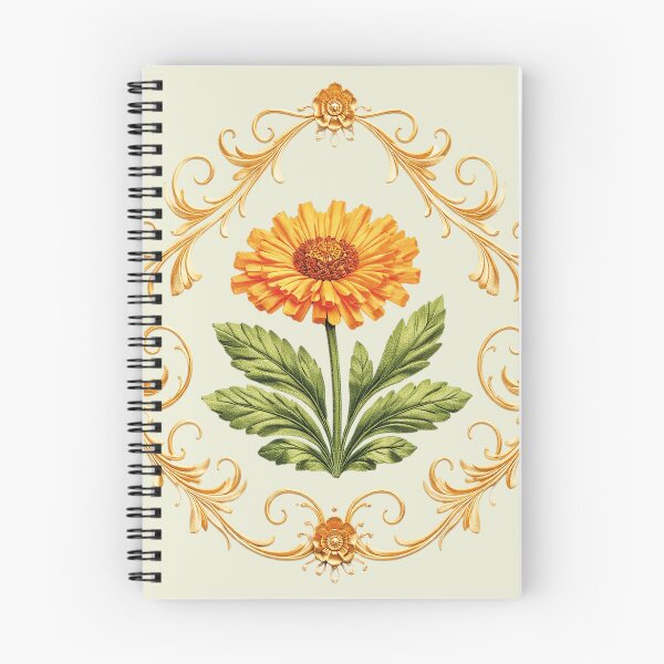 Item preview, Vintage Orange Flower with Elegant Golden Frame designed and sold by Romanticyvoz.