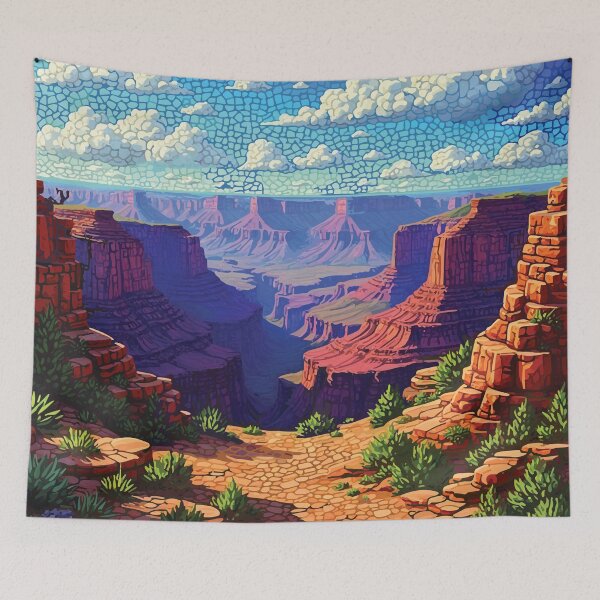 Item preview, Mosaic of Grand Canyon National Park, Red Rock Majesty and Desert Vista Stained Glass Wall Art designed and sold by designmari.