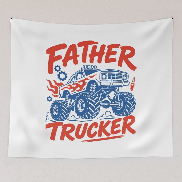 Item preview, Father Trucker Retro Monster Truck Dad Funny Fathers Day designed and sold by gunaone-design.