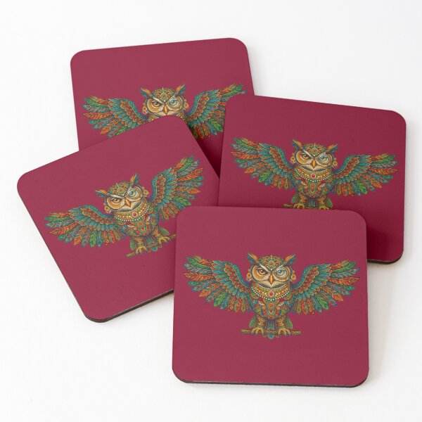 Item preview, Regal Steampunk Owl Art - Intricate Indian Jewelry & Monocle Motif designed and sold by MT-Hub | Cute Aesthetic Art, Stickers & Phone Cases.