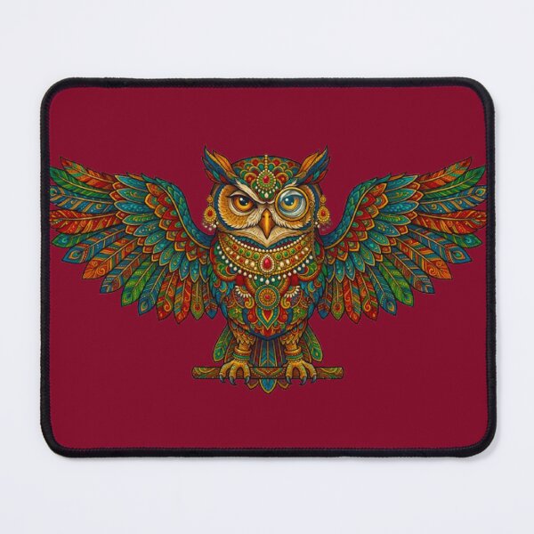 Item preview, Regal Steampunk Owl Art - Intricate Indian Jewelry & Monocle Motif designed and sold by MT-Hub | Cute Aesthetic Art, Stickers & Phone Cases.