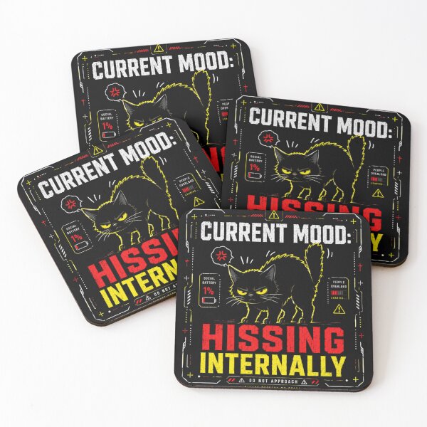 Item preview, Current Mood Hissing Internally Funny Cat Introvert Design designed and sold by LowBatteryStudio ⭐.