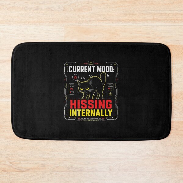 Item preview, Current Mood Hissing Internally Funny Cat Introvert Design designed and sold by LowBatteryStudio ⭐.