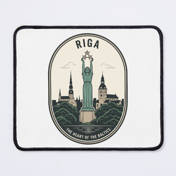 Item preview, Retro Riga Latvia Freedom Monument Travel Badge designed and sold by k3rstman1.