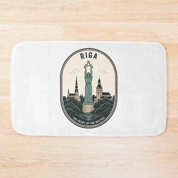 Item preview, Retro Riga Latvia Freedom Monument Travel Badge designed and sold by k3rstman1.