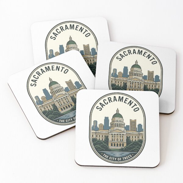 Item preview, Vintage Sacramento California Capitol Cityscape Badge designed and sold by k3rstman1.