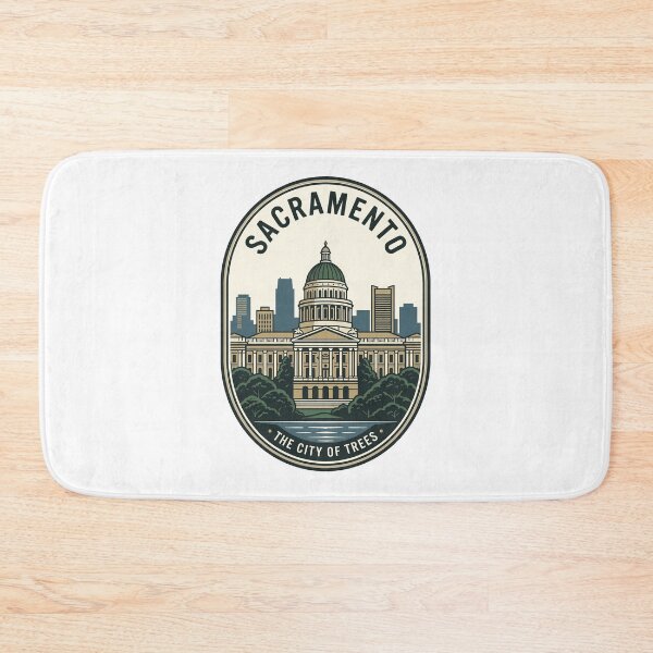 Item preview, Vintage Sacramento California Capitol Cityscape Badge designed and sold by k3rstman1.