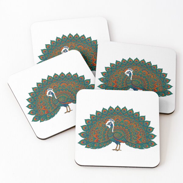 Item preview, Ornate Mandala Peacock Art - Vibrant Teal & Orange Wildlife Motif designed and sold by MT-Hub | Cute Aesthetic Art, Stickers & Phone Cases.