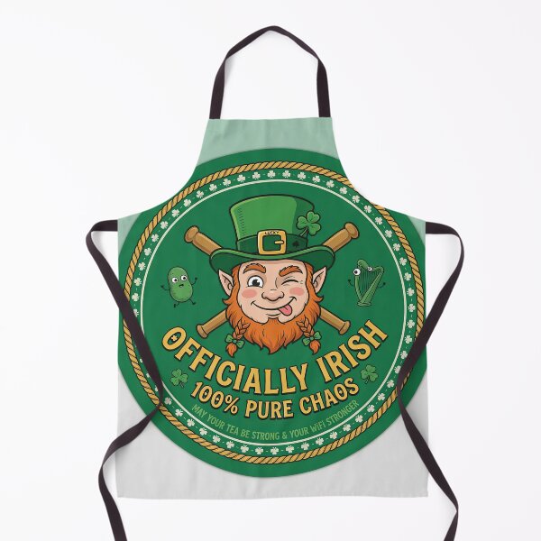 Item preview, Officially Irish 100% Pure Chaos – Funny Leprechaun Sticker designed and sold by Paddy's Merch Wagon.