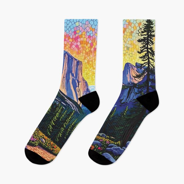 Item preview, Mosaic landscape of Yosemite Valley: majestic granite cliffs and meadows depicted in stained glass murals. designed and sold by designmari.