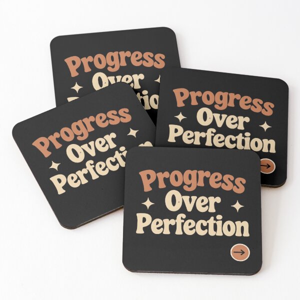 Item preview, Progress Over Perfection Retro Groovy Quote Art designed and sold by artlife4.