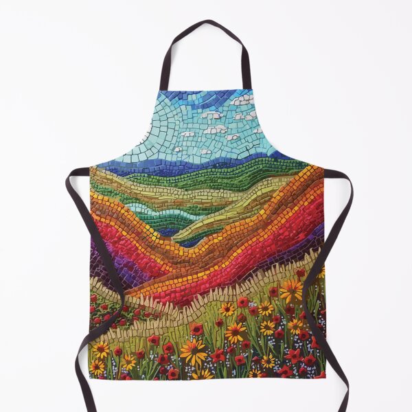 Item preview, Mosaic landscape of Theodore Roosevelt National Park depicted in stained glass murals. designed and sold by designmari.