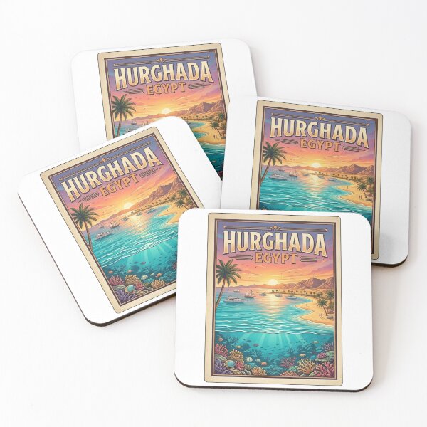 Item preview, Hurghada Egypt Vintage Travel Poster - Red Sea Coast designed and sold by Ink & Soul.