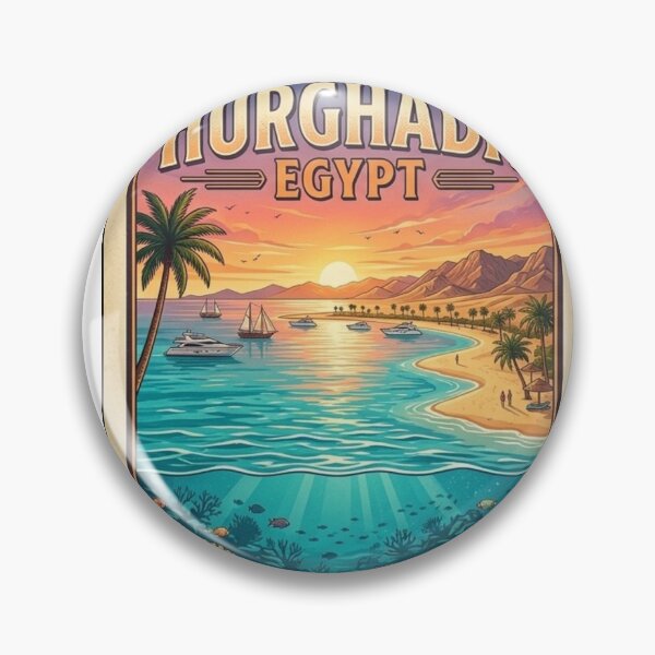 Item preview, Hurghada Egypt Vintage Travel Poster - Red Sea Coast designed and sold by Ink & Soul.