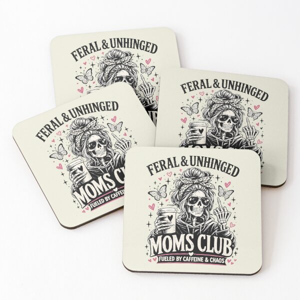Item preview, Feral and Unhinged Moms Club Funny Skeleton Mom Life designed and sold by Naviiraart.