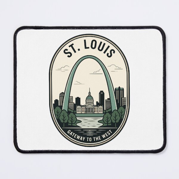 Item preview, St Louis Gateway Arch Retro Skyline Badge designed and sold by k3rstman1.