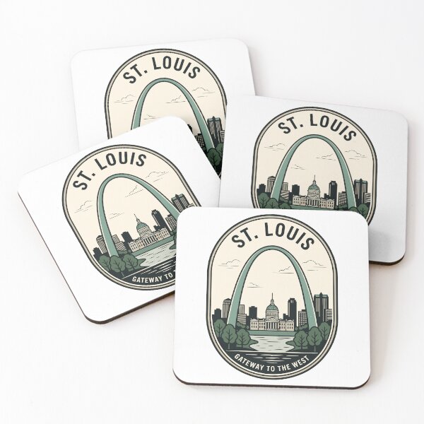Item preview, St Louis Gateway Arch Retro Skyline Badge designed and sold by k3rstman1.