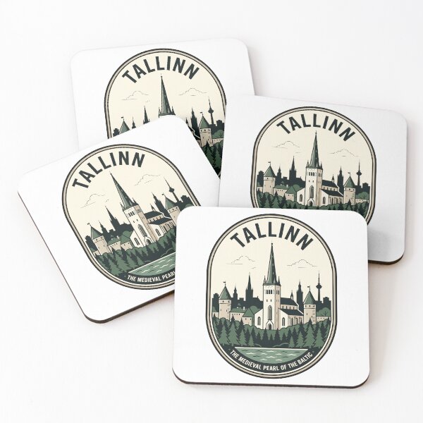 Item preview, Vintage Tallinn Estonia Medieval City Skyline Badge designed and sold by k3rstman1.