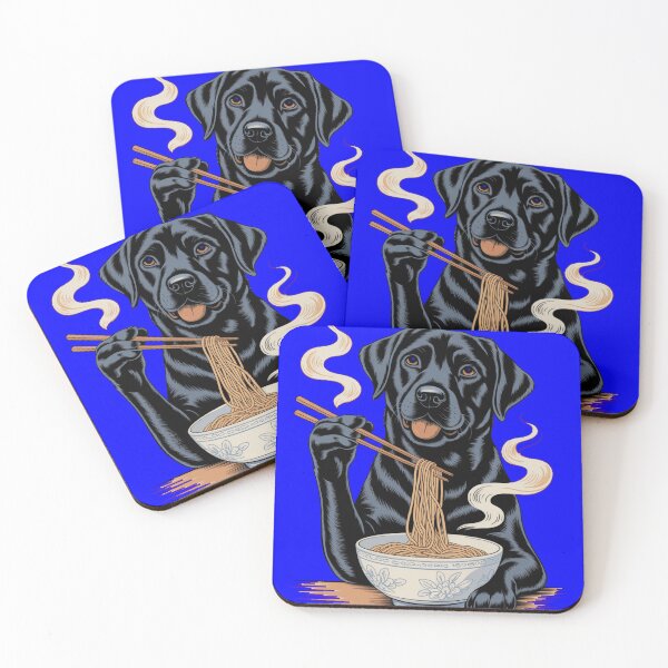 Item preview, Dog Pet Owner Art Design Cute Black Labrador Eating Noodles designed and sold by fantasticdesign.