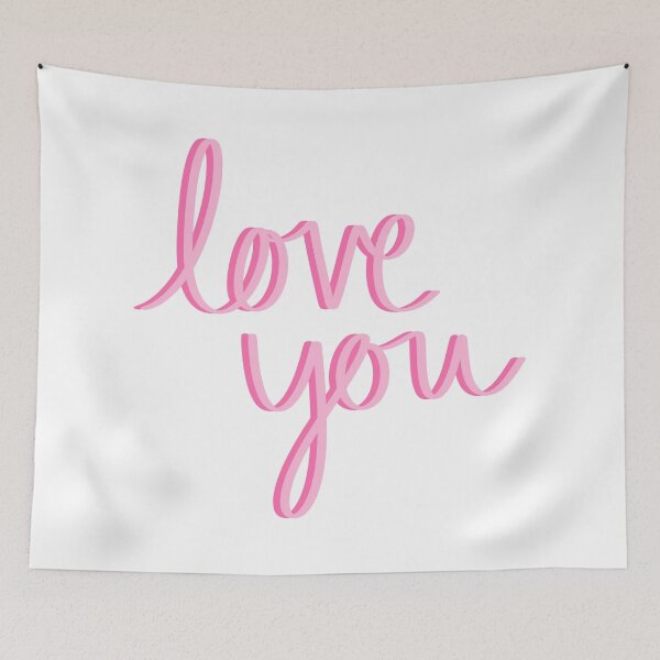 Item preview, Love You Pink Script Cursive Romantic Hand Lettering Aesthetic designed and sold by Nesstitches.