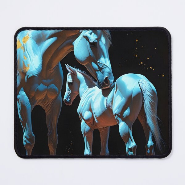 Item preview, Eternal Bond - Arabian Mare and Foal Fine Art designed and sold by GoldenVerseArt.