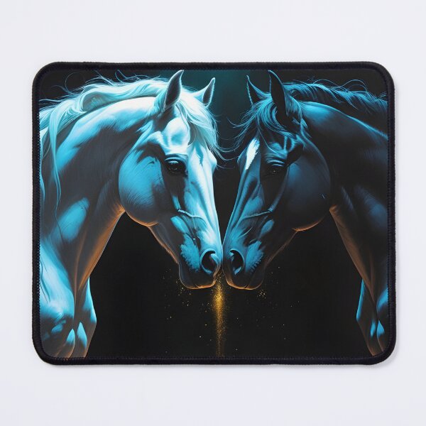 Item preview, The Silent Language - Two Arabian Horses in Noir designed and sold by GoldenVerseArt.