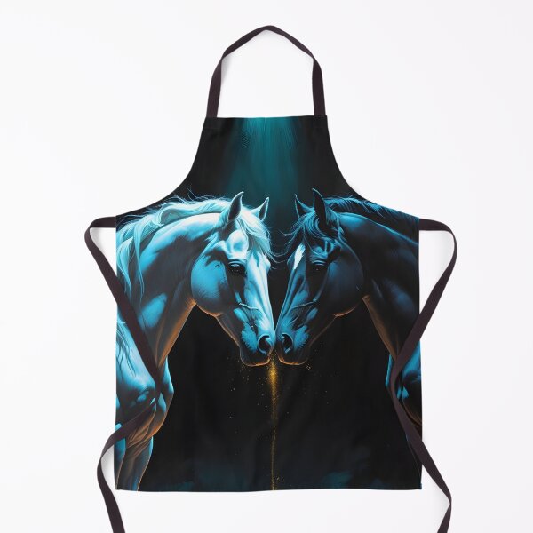 Item preview, The Silent Language - Two Arabian Horses in Noir designed and sold by GoldenVerseArt.