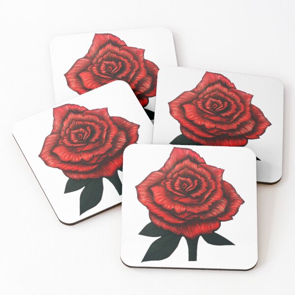 Item preview, Dark Velvet Red Rose – Gothic Charcoal & Mixed Media Illustration designed and sold by Lauretius.