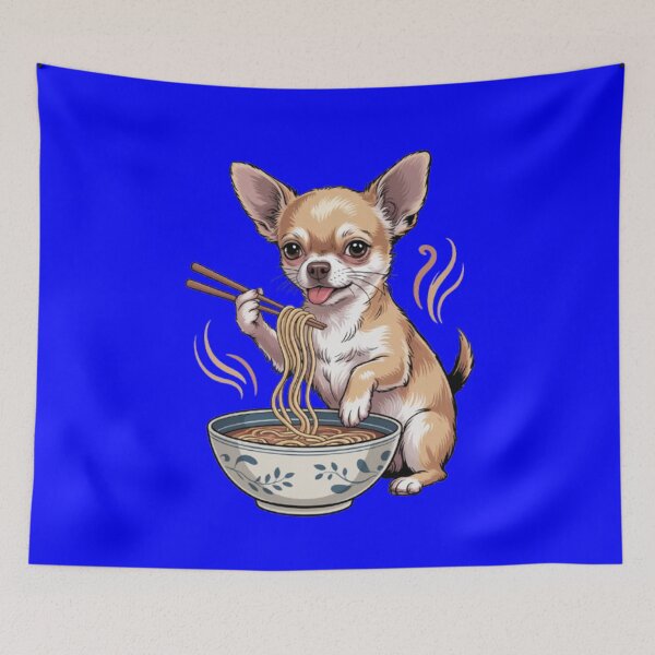 Item preview, Dog Pet Owner Art Design Cute Chihuahua Eating Noodles designed and sold by fantasticdesign.