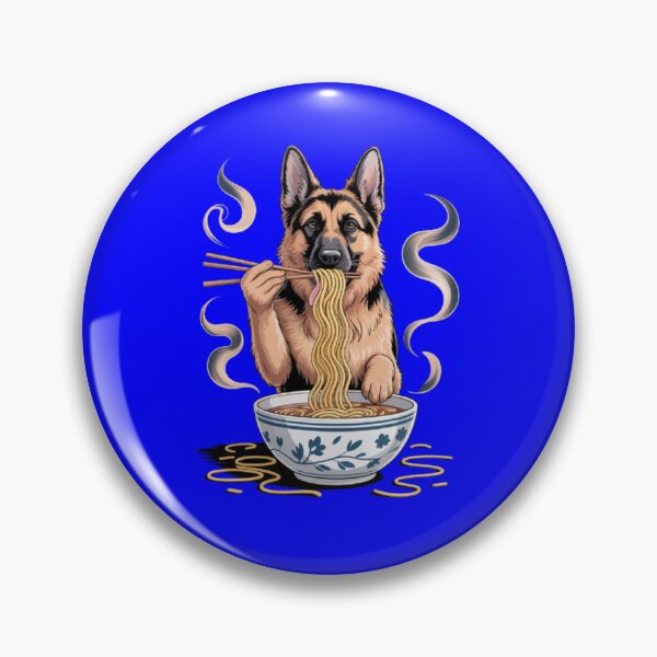Item preview, Dog Pet Owner Art Design Cute German Shepherd Eating Noodles designed and sold by fantasticdesign.
