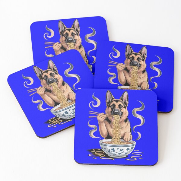 Item preview, Dog Pet Owner Art Design Cute German Shepherd Eating Noodles designed and sold by fantasticdesign.