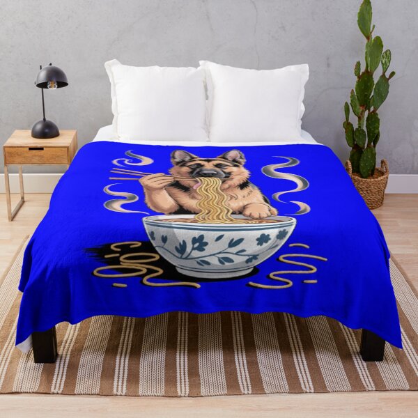 Item preview, Dog Pet Owner Art Design Cute German Shepherd Eating Noodles designed and sold by fantasticdesign.