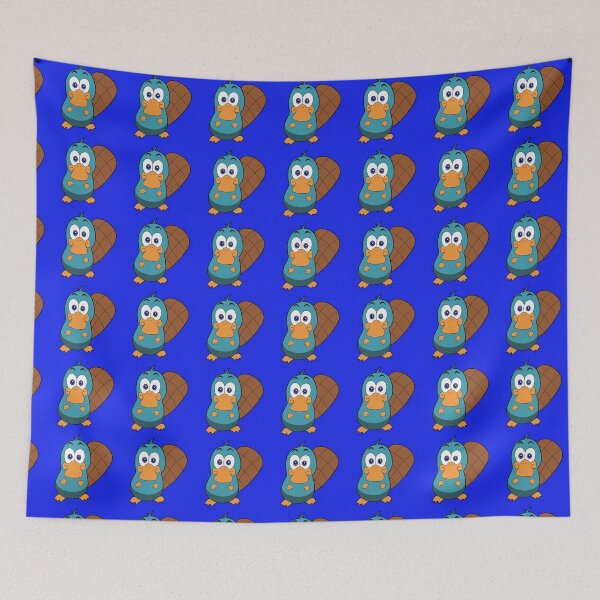 Aperçu de l'œuvre Ornithorynque bleu kawaii mignon avec une grande queue - Adorable dessin animé CozyCritter8 créée et vendue par CozyCritters8.