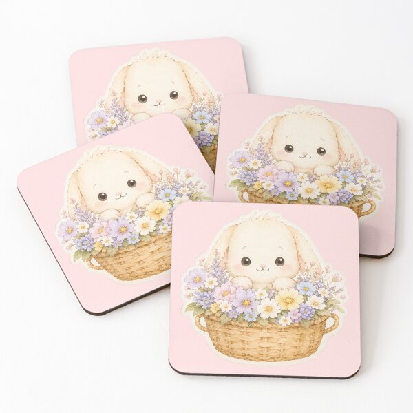 Item preview, Pastel Bunny in Flower Basket designed and sold by Aoei08.