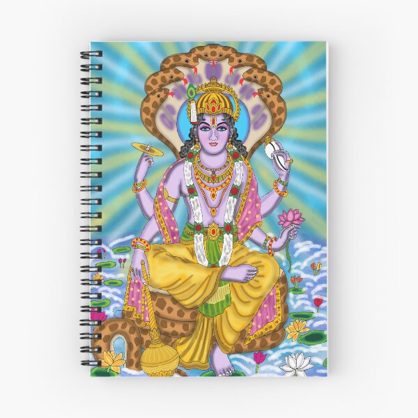 Aperçu de l'œuvre Dessin numérique divin de Vishnu | Illustration spirituelle du dieu hindou créée et vendue par Harshit_Digital_Arts.