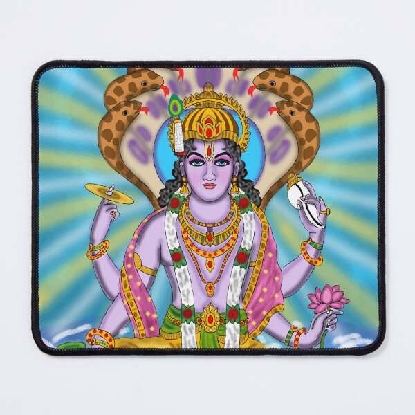 Item preview, Lord Vishnu Divine Digital Drawing | Spiritual Hindu God Artwork designed and sold by Harshit_Digital_Arts.