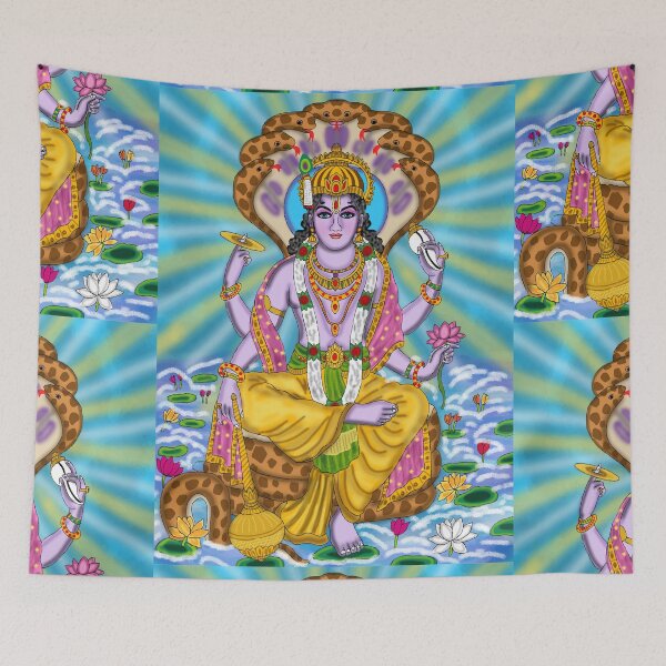 Item preview, Lord Vishnu Divine Digital Drawing | Spiritual Hindu God Artwork designed and sold by Harshit_Digital_Arts.