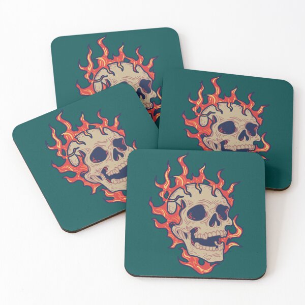 Item preview, Retro Fire Skull Graphic designed and sold by kendra-psd.