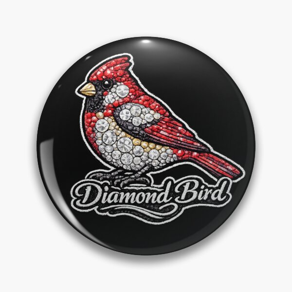 Item preview, Northern Cardinal Diamond Bird Series | Embroidered Rhinestone Cardinal Art Sticker | Luxury Red Bird Patch Design designed and sold by Emoji Emblems.