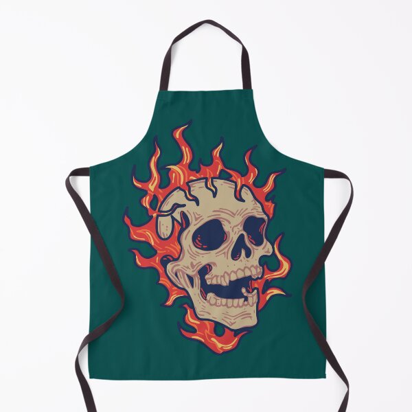 Item preview, Retro Fire Skull Graphic designed and sold by kendra-psd.