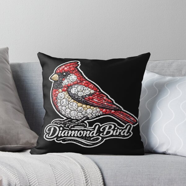 Item preview, Northern Cardinal Diamond Bird Series | Embroidered Rhinestone Cardinal Art Sticker | Luxury Red Bird Patch Design designed and sold by Emoji Emblems.