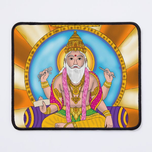 Item preview, Lord Vishwakarma Digital Drawing | Sacred Hindu God Artwork Illustration designed and sold by Harshit_Digital_Arts.
