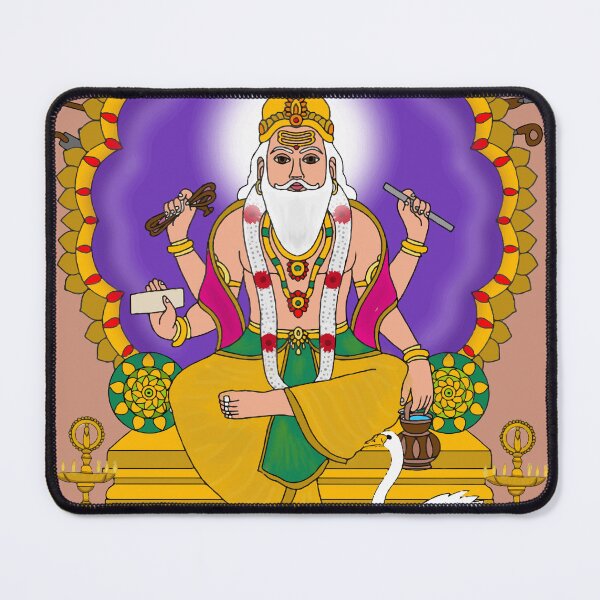 Item preview, Lord Vishwakarma Digital Drawing | Sacred Hindu God Artwork Illustration designed and sold by Harshit_Digital_Arts.