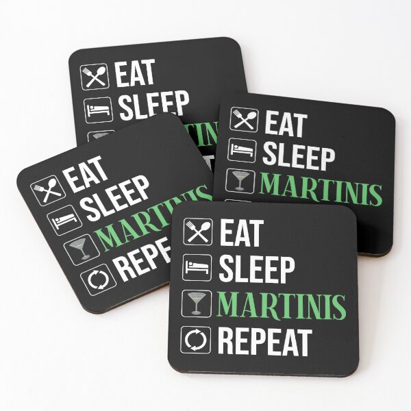 Item preview, Eat. Sleep. Martinis. Repeat. designed and sold by Cat Lady Designs.