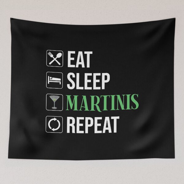 Item preview, Eat. Sleep. Martinis. Repeat. designed and sold by Cat Lady Designs.