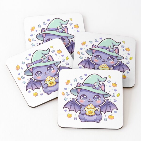 Item preview, Cute Witch Bat Holding Pumpkin – Kawaii Halloween Art designed and sold by Biwbiwty.