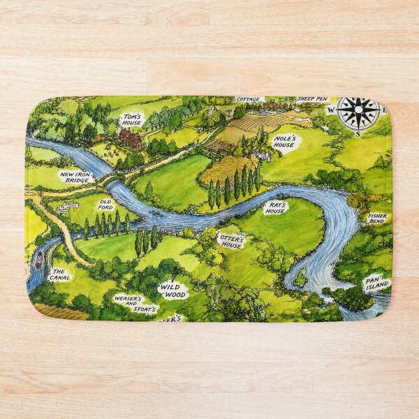 Item preview, Wind in the Willows Map - Storybook Map Illustration for Cottagecore Adventure Lovers designed and sold by RickE.