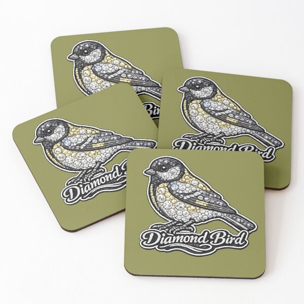 Item preview, Great Tit Diamond Bird Series | Embroidered Rhinestone Bird Art Sticker | Luxury Great Tit Patch Design  designed and sold by Emoji Emblems.