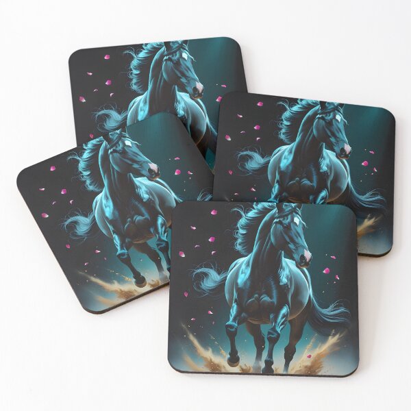 Item preview, Desert Thunder - Charging Black Stallion in Noir designed and sold by GoldenVerseArt.