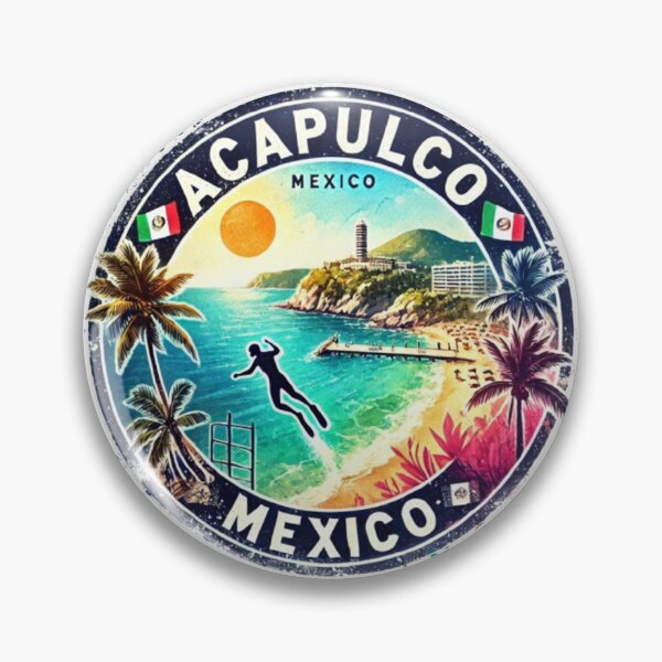 Item preview, Acapulco Mexico Coastal watercolor Gold designed and sold by SalterDesigns.